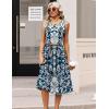 image:imageHOTOUCH Womens Summer Desses Casual Sleeveless Tank Midi Dress with Pockets Aline Flowy Vocation Beach Sundress 2026Blue Ethnic