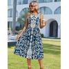 image:imageHOTOUCH Womens Summer Desses Casual Sleeveless Tank Midi Dress with Pockets Aline Flowy Vocation Beach Sundress 2026Blue Ethnic