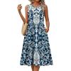 image:imageHOTOUCH Womens Summer Desses Casual Sleeveless Tank Midi Dress with Pockets Aline Flowy Vocation Beach Sundress 2026Blue Ethnic