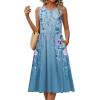 image:imageHOTOUCH Womens Summer Desses Casual Sleeveless Tank Midi Dress with Pockets Aline Flowy Vocation Beach Sundress 2026Blue Floral