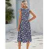 image:imageHOTOUCH Womens Summer Desses Casual Sleeveless Tank Midi Dress with Pockets Aline Flowy Vocation Beach Sundress 2026Blue Print