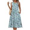 image:imageHOTOUCH Womens Summer Desses Casual Sleeveless Tank Midi Dress with Pockets Aline Flowy Vocation Beach Sundress 2026Green Floral