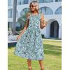image:imageHOTOUCH Womens Summer Desses Casual Sleeveless Tank Midi Dress with Pockets Aline Flowy Vocation Beach Sundress 2026Green Floral