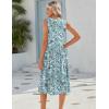 image:imageHOTOUCH Womens Summer Desses Casual Sleeveless Tank Midi Dress with Pockets Aline Flowy Vocation Beach Sundress 2026Green Floral