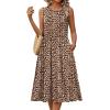 image:imageHOTOUCH Womens Summer Desses Casual Sleeveless Tank Midi Dress with Pockets Aline Flowy Vocation Beach Sundress 2026Leopard Print