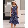 image:imageHOTOUCH Womens Summer Desses Casual Sleeveless Tank Midi Dress with Pockets Aline Flowy Vocation Beach Sundress 2026Navy Blue Floral