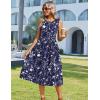 image:imageHOTOUCH Womens Summer Desses Casual Sleeveless Tank Midi Dress with Pockets Aline Flowy Vocation Beach Sundress 2026Navy Blue Floral