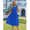 image:imageHOTOUCH Womens Summer Desses Casual Sleeveless Tank Midi Dress with Pockets Aline Flowy Vocation Beach Sundress 2026Sky Blue