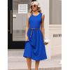 image:imageHOTOUCH Womens Summer Desses Casual Sleeveless Tank Midi Dress with Pockets Aline Flowy Vocation Beach Sundress 2026Sky Blue