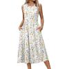 image:imageHOTOUCH Womens Summer Desses Casual Sleeveless Tank Midi Dress with Pockets Aline Flowy Vocation Beach Sundress 2026White Floral