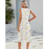 image:imageHOTOUCH Womens Summer Desses Casual Sleeveless Tank Midi Dress with Pockets Aline Flowy Vocation Beach Sundress 2026White Floral