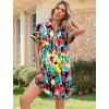 image:imageHOTOUCH Womens Summer Shirt Dress 2026 Short Sleeve Floral Shift Dress Casual Loose Flowy Beach Sundress with PocketsMulticolor