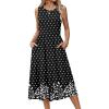image:imageHOTOUCH Womens Summer Desses Casual Sleeveless Tank Midi Dress with Pockets Aline Flowy Vocation Beach Sundress 2026Black Floralsp122