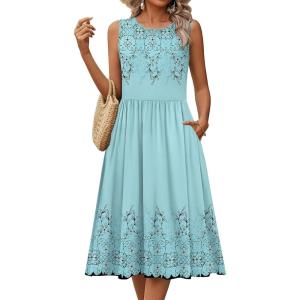 image:imageHOTOUCH Womens Summer Desses Casual Sleeveless Tank Midi Dress with Pockets Aline Flowy Vocation Beach Sundress 2026Sf314