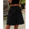 image:imageHOTOUCH Bermuda Shorts for Women Summer Dressy Casual Elastic High Waisted Wide Leg Knee Length Shorts with PocketsBlack