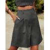 image:imageHOTOUCH Bermuda Shorts for Women Summer Dressy Casual Elastic High Waisted Wide Leg Knee Length Shorts with PocketsDark Grey