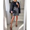 image:imageHOTOUCH Bermuda Shorts for Women Summer Dressy Casual Elastic High Waisted Wide Leg Knee Length Shorts with PocketsDark Grey