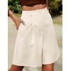image:imageHOTOUCH Bermuda Shorts for Women Summer Dressy Casual Elastic High Waisted Wide Leg Knee Length Shorts with PocketsLight Khaki