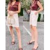 image:imageHOTOUCH Bermuda Shorts for Women Summer Dressy Casual Elastic High Waisted Wide Leg Knee Length Shorts with PocketsLight Khaki
