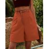 image:imageHOTOUCH Bermuda Shorts for Women Summer Dressy Casual Elastic High Waisted Wide Leg Knee Length Shorts with PocketsOrange