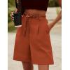 image:imageHOTOUCH Bermuda Shorts for Women Summer Dressy Casual Elastic High Waisted Wide Leg Knee Length Shorts with PocketsOrange