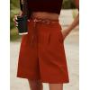 image:imageHOTOUCH Bermuda Shorts for Women Summer Dressy Casual Elastic High Waisted Wide Leg Knee Length Shorts with PocketsSeal Brown