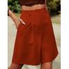 image:imageHOTOUCH Bermuda Shorts for Women Summer Dressy Casual Elastic High Waisted Wide Leg Knee Length Shorts with PocketsSeal Brown