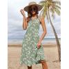 image:imageHOTOUCH Summer Casual Dresses for Women Sleeveless Midi Dress Swing Tank Sundress Pleated Tshirt Dress with PocketsFloralbf306