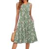image:imageHOTOUCH Summer Casual Dresses for Women Sleeveless Midi Dress Swing Tank Sundress Pleated Tshirt Dress with PocketsFloralbf306