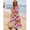 image:imageHOTOUCH Summer Casual Dresses for Women Sleeveless Midi Dress Swing Tank Sundress Pleated Tshirt Dress with PocketsFloraldh14