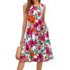 image:imageHOTOUCH Summer Casual Dresses for Women Sleeveless Midi Dress Swing Tank Sundress Pleated Tshirt Dress with PocketsFloraldh14