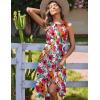 image:imageHOTOUCH Summer Casual Dresses for Women Sleeveless Midi Dress Swing Tank Sundress Pleated Tshirt Dress with PocketsFloraldh14