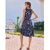 image:imageHOTOUCH Summer Casual Dresses for Women Sleeveless Midi Dress Swing Tank Sundress Pleated Tshirt Dress with PocketsFloralsf180