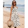 image:imageHOTOUCH Summer Casual Dresses for Women Sleeveless Midi Dress Swing Tank Sundress Pleated Tshirt Dress with PocketsFloralsf239