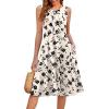 image:imageHOTOUCH Summer Casual Dresses for Women Sleeveless Midi Dress Swing Tank Sundress Pleated Tshirt Dress with PocketsFloralsf239