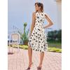 image:imageHOTOUCH Summer Casual Dresses for Women Sleeveless Midi Dress Swing Tank Sundress Pleated Tshirt Dress with PocketsFloralsf239