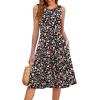 image:imageHOTOUCH Summer Casual Dresses for Women Sleeveless Midi Dress Swing Tank Sundress Pleated Tshirt Dress with PocketsFloralxh377