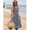 image:imageHOTOUCH Summer Casual Dresses for Women Sleeveless Midi Dress Swing Tank Sundress Pleated Tshirt Dress with PocketsFloralxh445