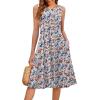 image:imageHOTOUCH Summer Casual Dresses for Women Sleeveless Midi Dress Swing Tank Sundress Pleated Tshirt Dress with PocketsFloralxh498