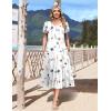 image:imageHOTOUCH Summer Dresses for Women 2026 Casual Midi Dress Petal Short Sleeve A Line Dress Pleated Flare SundressAwhite Floral 01
