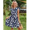 image:imageHOTOUCH Women Printed Dress for Summer Short Ruffle Sleeve Dress Tiered Mini Dress with PocketsFloralsf157