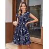 image:imageHOTOUCH Women Printed Dress for Summer Short Ruffle Sleeve Dress Tiered Mini Dress with PocketsFloralsf180