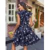 image:imageHOTOUCH Women Printed Dress for Summer Short Ruffle Sleeve Dress Tiered Mini Dress with PocketsFloralsf180