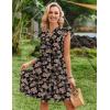 image:imageHOTOUCH Women Printed Dress for Summer Short Ruffle Sleeve Dress Tiered Mini Dress with PocketsFloralsf290