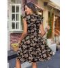 image:imageHOTOUCH Women Printed Dress for Summer Short Ruffle Sleeve Dress Tiered Mini Dress with PocketsFloralsf290