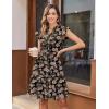 image:imageHOTOUCH Women Printed Dress for Summer Short Ruffle Sleeve Dress Tiered Mini Dress with PocketsFloralsf290