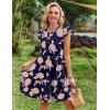 image:imageHOTOUCH Women Printed Dress for Summer Short Ruffle Sleeve Dress Tiered Mini Dress with PocketsFloralsf294