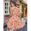 image:imageHOTOUCH Women Printed Dress for Summer Short Ruffle Sleeve Dress Tiered Mini Dress with PocketsFloralwf82