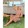 image:imageHOTOUCH Women Printed Dress for Summer Short Ruffle Sleeve Dress Tiered Mini Dress with PocketsFloralwf82