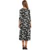 image:imageHOTOUCH Womens 34 Sleeve Aline and Flare Midi Long DressNblack Floral